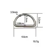 Ventas directas de fábrica hebilla en forma de D accesorios de hardware para maletas hebilla metálica semicircular en forma de D en stock venta al por mayor hebilla en forma de D de aleación transfronteriza