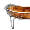Rejilla para freidora de aire rejilla para vaporera de acero inoxidable bandeja para hornear malla rejilla para escurrir aceite soporte red para barbacoa rejilla redonda para vaporizador asar carne ahumar carne