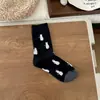 Meias fofas de algodão flocado com desenho animado, meias femininas de cano médio para outono e inverno, estilo preppy, meias femininas longas estilo japonês, atacado