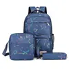 Mochila para meninas do ensino fundamental, versão coreana, leve, adequada para meninas do ensino fundamental das séries três, quatro, cinco e seis, à prova d'água, grande capacidade, multicamadas
