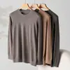 Cashmere 100% Puro Masculino Fino Imitação Fio 68 Gola Redonda Solto Estilo Casual Versátil Malha para Usar por Baixo Outono e Inverno Novo Estilo