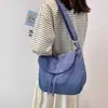 Bolso bandolera japonés para estudiantes, bolso de tela de gran capacidad, bolso de lona artístico, bolso de hombro de color liso.