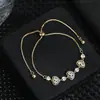 Pulseira de Zircônia Micro-Pavimentada Banhada a Ouro Real, Levemente Luxuosa, para Mulheres, Toque de Alto Padrão, Formato de Coração, Ajustável com Cordão de Puxar, Pulseira Exquisita