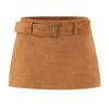 Exportación Transfronteriza Ropa de Mujer Otoño 2025 Estilo Europeo y Americano Falda Corta de Ante Ajustada al Cuerpo con Cinturón para Mujer M11732