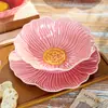 Juego de Vajilla de Cerámica Floral Retro de Cambio de Horno Patrón de Flores Tazas de Café para el Hogar Postre Tazones para Ensalada Plato y Tazón Combinación