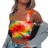 AliExpress Amazon E-commerce Transfronteiriço para Camiseta de Verão Feminina Estampada Sem Mangas Justa Mostrando o Umbigo