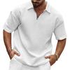 2025 verano comercio exterior nueva playera polo hombre casual cómoda jacquard cuadrado pequeño color sólido solapa deportiva manga corta