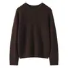 Nuevo suéter de cachemira para mujer, cuello redondo, jersey, color liso, simple, cómodo y versátil