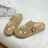 Pantuflas Retro Baotou para Mujer 205 Primavera y Otoño Ropa de Exterior Nuevos Zapatos de Mezclilla Birkenstock Zapatos Muller para Mujer Zapatos Perezosos