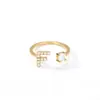 Anillo Abierto de Letra Inicial Z con Circonita de Lujo de Gama Alta Transfronterizo Europeo y Americano Versátil Creativo Simple Anillo Venta al por Mayor