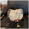 Bolso de Cubo Pequeño de Moda Transfronterizo para Mujer Primavera 2025 Bolso de Mano Versátil Acolchado con Cordón Mini Bolso de Hombro Cruzado con Cadena