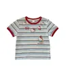 Camiseta de Verano de Manga Corta para Niños 2026 Nueva Camiseta con Estampado de Dibujos Animados para Niñas, Elegante Camisa de Cuello Redondo con Bloques de Color de Hello Kitty t