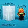 Molde de abóbora fantasma mais vendido para Halloween, molde de lanterna de abóbora de resina com vela de abóbora perfumada, 3 peças