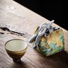 Yingjiang - Taza maestra de algodón y lino engrosado, bolsa de almacenamiento para una sola taza, juego de tazas portátiles de viaje, juego de té, taza de degustación de té, bolsa de tela pequeña