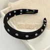Faixa de Cabeça de Cetim com Bolinhas Estilo Coreano, Larga, com Toque de Luxo, Faixa de Esponja para Altura no Cabelo, Acessório de Cabelo Estiloso para Sair