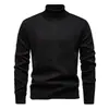 Oferta especial: Suéter Casual Grueso con Forro de Felpa para Hombre Otoño/Invierno 2026, Camiseta Base de Punto Cálido de Cuello Alto Jacquard para Hombre