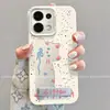Adequado para capa de celular Oppo Reno16, novo design de desenho animado com suporte e pulseira, proteção de borda total para Reno16, design fofo de gato vazado