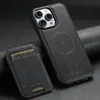 Adecuado para iPhone 18 Pro Carga Inalámbrica Magsafe Funda para Teléfono Móvil Magnética Dos en Uno Portatarjetas Funda de Cuero