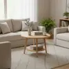Mesa de centro mesa de té moderna minimalista uso doméstico mini mesa auxiliar de sala de estar celebridad de internet simple balcón ventanal lateral de sofá mesa redonda pequeña