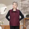 Chaleco Fino de Primavera y Otoño para Abuelas, Chaleco con Cremallera para Madres, Top de Moda Holgado Talla Grande para Mujeres de Mediana Edad y Mayores