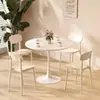 Mesa redonda, mesa de negociación simple tipo tulipán blanca de ocio, mesa de comedor nórdica para cafetería y tienda de té con leche, mesa redonda pequeña y sillas para balcón