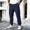 Pantalones Cargo Casuales de Forro Polar Estilo Americano para Hombre de Otoño e Invierno, Pantalones Largos Deportivos Casuales para Hombre con Múltiples Bolsillos y Cordón, 7 Colores