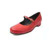 Zapatos cómodos de moda de nicho de 2.5 cm con suela blanda, nuevo modelo de verano 2026, punta redonda, tacón bajo, zapatos de cuero con hebilla de una sola tira