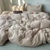 Conjunto de Roupa de Cama de Algodão Classe A Quatro Peças Xadrez Simples Algodão Puro Lençol Macio Capa de Edredom Três Peças para Dormitório