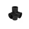 Cotovelo de Tubo de Água de PVC Preto, Conexão em T, Conector de Entrada/Saída de Água para Aquário, Acessórios DIY para Caixa de Virar, Tubo de Drenagem de Filtro de Fundo