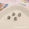 Contas Esferas de Diamante de Cobre Contas Espaçadoras Feito à Mão DIY Pulseira Colar Chaveiro Contas Soltas Acessórios de Contas Pacote de Material