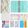 Cuaderno A6 estilo macarrón transfronterizo con estampado de hoja de plátano, cuaderno creativo de contabilidad de presupuesto de cuero PU, cuaderno de hojas sueltas financieros