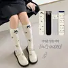 Calcetines de Tobillo de Lunares Florales para Niñas, Estilo Coreano, Calcetines a Cuadros con Lazo de Media Caña, Calcetines Largos Versátiles para Bebés Niñas