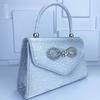 Bolso de Noche Transfronterizo Comercio Exterior Clutch Bolso Cuadrado Celebridad Europea y Americana Bolso de Fiesta Banquete con Pedrería Suministro Directo de Fábrica Versátil