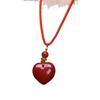 Pulsera con colgante de amor de cinabrio crudo natural con incrustaciones de corazón, pendientes, anillo y colgante, conjunto de tres piezas.