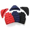 Colete de Penugem e Algodão Infantil Outono/Inverno Transfronteiriço, Roupa para Meninos e Meninas, Colete Capuz Espesso Quente, Colete para Crianças Pequenas
