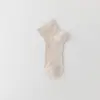 Calcetines finos de seda para mujer de verano, antibacterianos grado 10A, sensación fresca, calcetines cortos blancos estilo ballet