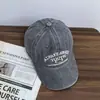 Gorra de Béisbol de Tela Lavada Transfronteriza Moda Bordado de Letras para Hombres y Mujeres Protección Solar Deportiva Sombrero de Calle Sombrero para el Sol