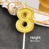Pacote com 50 Velas Douradas com Números para Decoração de Bolo de Aniversário, Enfeites para Mesa de Sobremesa de Festa de Primeiro Aniversário Infantil