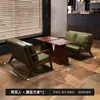 Conjunto de Mesa e Cadeiras para Café, Booth de Bar, Loja de Sobremesas e Chá com Leite, Sofá de Restaurante, Área de Descanso, Cadeira Vintage de Couro Oleado