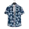 Camisa de manga corta con estampado completo de pájaros para hombre, verano, retro, callejero, estilo hawaiano perezoso, para pareja, vacaciones, playa, camisa de flores