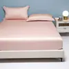 Sábana Bajera Ajustada de Tencel de Color Sólido, Pieza Única de Lyocell, Protector de Colchón Enfriador para Dormir Desnudo, Sábana de Cama de Cobertura Total, Ropa de Cama Antideslizante