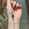 Pulsera de Jade Verde Natural al por Mayor del Fabricante con Incrustaciones de Plata S925, Nuevo Diseño Estilo Chino