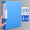 Pasta de Documentos com 100 Páginas e Inserções Transparentes, Caixa Organizadora Multicamadas A4, Material de Escritório, Espessada e de Grande Capacidade