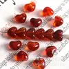 Cuentas de acrílico perforadas con patrón de jade sintético en forma de corazón para manualidades, serie colorida para niñas, accesorios de cuentas sueltas en forma de corazón