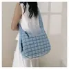 Bolsa de Tecido Grande Capacidade Preenchida com Algodão Transfronteiriça Bolsa de Ombro Tote Plissada Versátil Nicho Literário Bolsa Feminina Guangzhou Shiling Bag