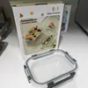 Fiambrera de Vidrio de Borosilicato Alto, Recipiente Crujiente, Horno de Microondas, Fiambrera Universal para Oficinistas, Cubierta de Eje de Refrigerador, Resistente al Calor