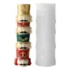 Molde de Silicona para Velas Jenga Soldado de Nogal Transfronterizo Adorno de Yeso Aromaterapia Soldado de Nogal Navideño DIY
