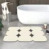 Tapete Macio Simples para Banheiro, Tapete Absorvente para Pia, Tapete Antiderrapante Estilo Creme de Terra de Diatomáceas para Banheiro