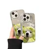 Funda de Teléfono Espejo de Perro Coliflor Linda para iPhone 17, 16 Pro Botones Electrochapados, X Apple 14 Cobertura Completa 15