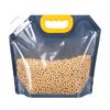 Bolsa de almacenamiento de grano al por mayor transparente autosoportante con boquilla de succión bolsa de embalaje de arroz bolsa de embalaje sellada a prueba de humedad